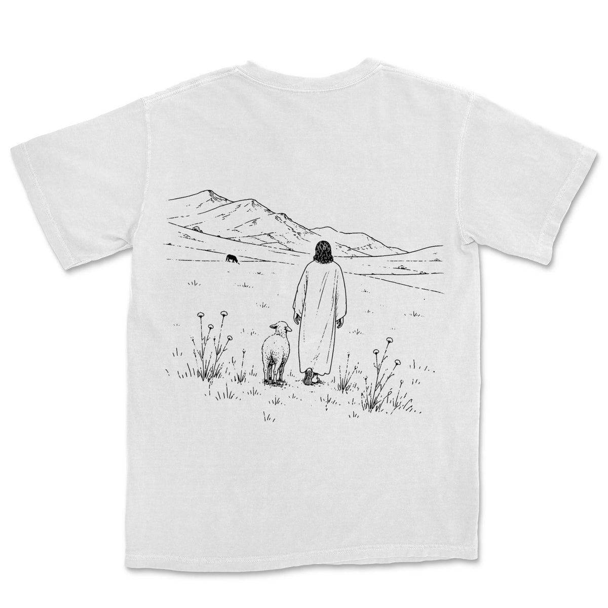 Walking With The Shepherd | White back